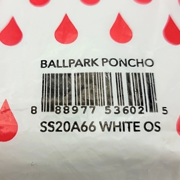 Supreme White and Red Ball Park Rain Poncho Unisex - Picture 3 of 5